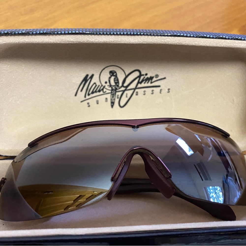 MAUI JIM SANDBAR BURGUNDY/MAUI ROSE SUNGLASSES MJ 511 07 W/ Case Rare!